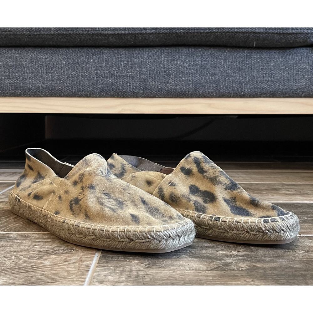 $999 NEW Tom Ford Suede Espadrilles Cheetah Print Slip On Slippers Size 8